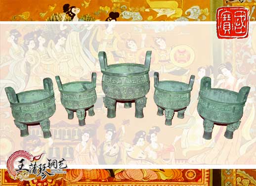 銅鼎，銅五鼎，中國(guó)鼎，佛像用鼎